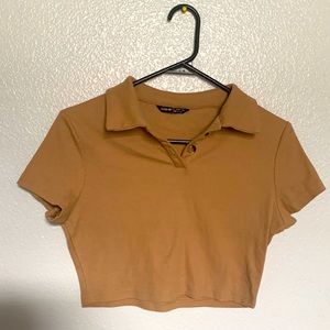 Tan Shein Crop Top